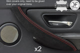RED STITCH 2X REAR DOOR HANDLE TRIM SUEDE COVERS FITS BMW F34 GT 2012-2017