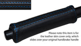 BLUE STITCH HANDBRAKE HANDLE LEATHER SKIN COVER FITS SMART FORTWO 451 07-14