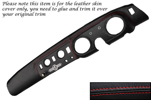 RED STITCHING FITS MG MG MIDGET 64-79 DASH DASHBOARD LEATHER SKIN COVER