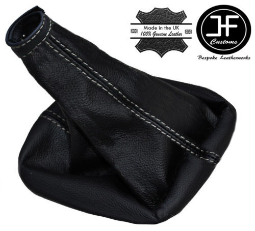 WHITE STITCHING MANUAL LEATHER GEAR GAITER FOR HYUNDAI i30 FD 2007-2011