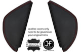 RED STITCHING 2X  DASH END SIDE TRIM COVERS FITS VW T5 TRANSPORTER 2003-2011