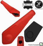 RED LEATHER HANDBRAKE GAITER +PLASTIC FRAME FOR JAGUAR XJ8 XJR X308 1997-2003