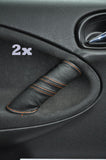 FITS ROVER 200 25 MG ZR 2X DOOR HANDLE COVERS orange stitch CUSTOM NEW