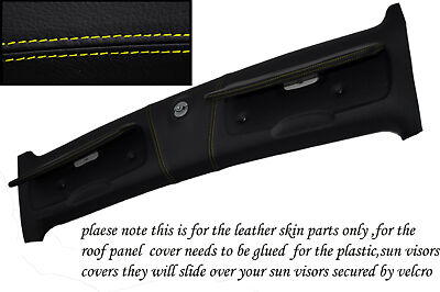 YELLOW STITCH FITS SMART FORTWO 450 98-07 ROOF PANEL & SUN VISORS LEATHER COVERS