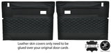 BLACK DIAMOND STITCH 2X FRONT DOOR CARD COVERS FITS LAND ROVER DEFENDER 90 110