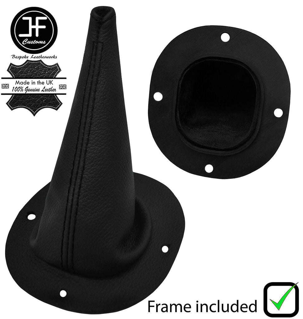 BLACK STITCH REAL LEATHER GEAR GAITER OVER RUBBER+PLASTIC FRAME FITS MG MGB GT