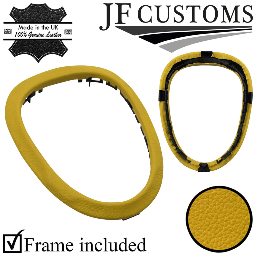 YELLOW LEATHER GEAR SURROUND TRIM COVER + FRAME FITS NISSAN JUKE 10-19