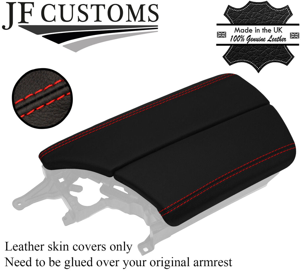 RED STITCH SPLIT ARMREST LID LEATHER COVERS FOR BMW 5 SERIES F10 F11 10-16