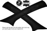 BLACK STITCHING 2X A POST PILLAR LEATHER COVERS FITS TOYOTA HILUX 2006-2015