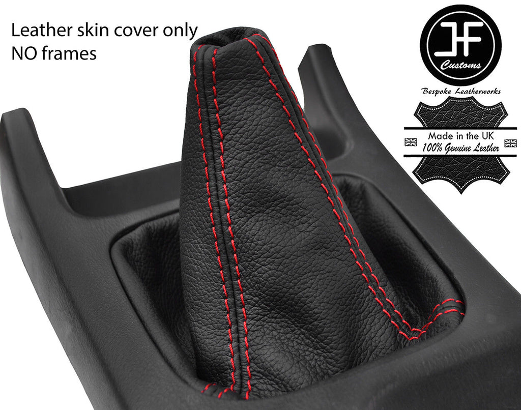 RED STITCH TOP GRAIN LEATHER GEAR GAITER FOR SUBARU IMPREZA WRX STI 2001-2005
