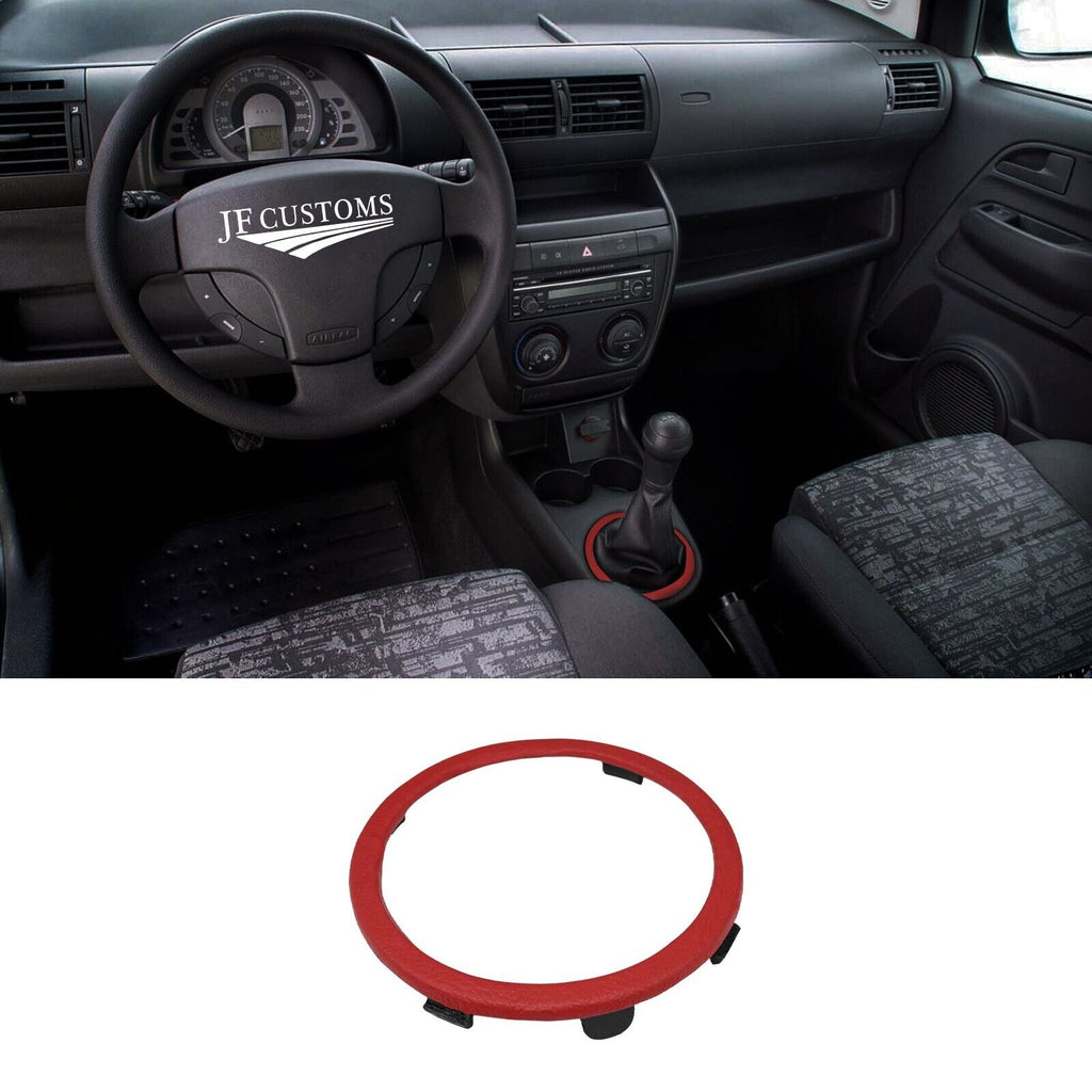 FITS VW VOLKSWAGEN FOX 05-12 DARK RED LEATHER GEAR SURROUND + FRAME CUSTOM NEW