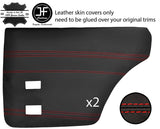 RED STITCH 2X REAR DOOR CARDS LEATHER SKIN COVERS FITS FORD CORTINA MK3 70-76