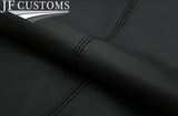 BLACK STITCH LEATHER REAR DOOR TRIM + ARMREST COVERS FOR NISSAN NAVARA D40 05-10