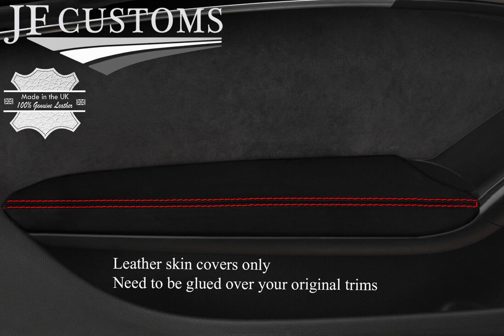 RED STITCH NAPPA LEATHER 2X FRONT DOOR ARMREST FOR AUDI A5 8F S5 CABRIO 09-16