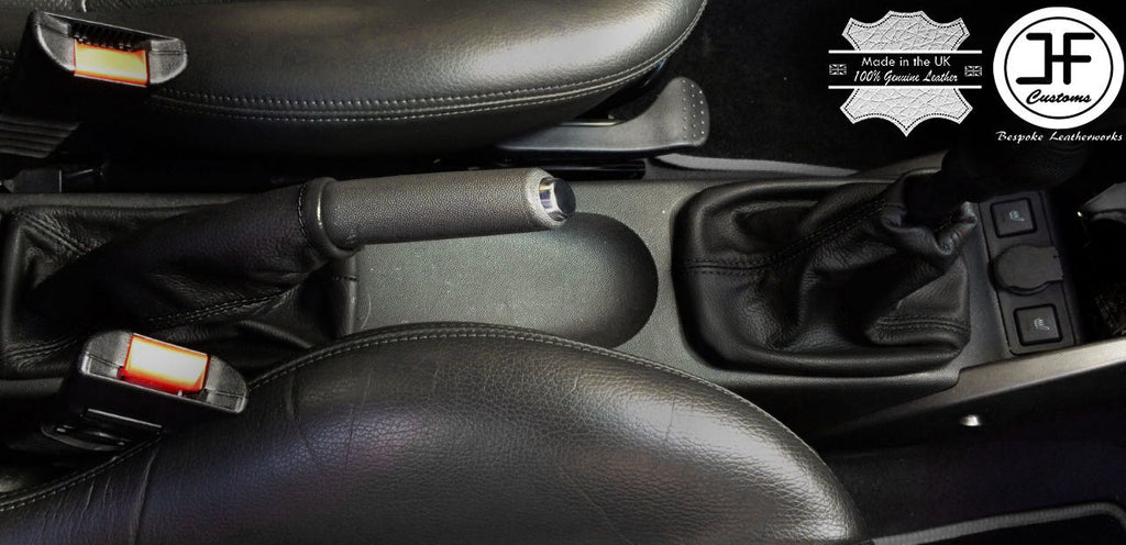 BLACK STITCHING LEATHER GEAR HANDBRAKE FOR VAUXHALL OPEL TIGRA B TWINTOP 04-09