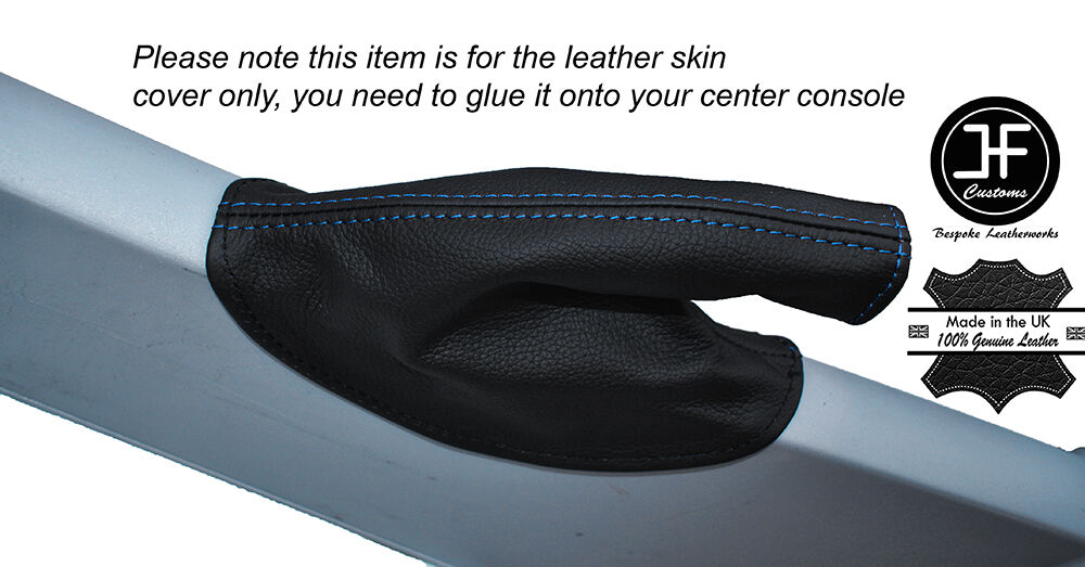 BLUE DOUBLE STITCH LEATHER HANDBRAKE GAITER FITS LOTUS ELISE & EXIGE MK2 01-12
