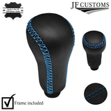 FITS LOTUS ELAN M100 S2 TURBO L BLUE STITCH LEATHER COVERED GEAR KNOB + FRAME