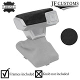 BLACK SUEDE AUTO TOP KNOB COVER + PLASTIC FRAME FOR AUDI A7 18-22 CUSTOM NEW