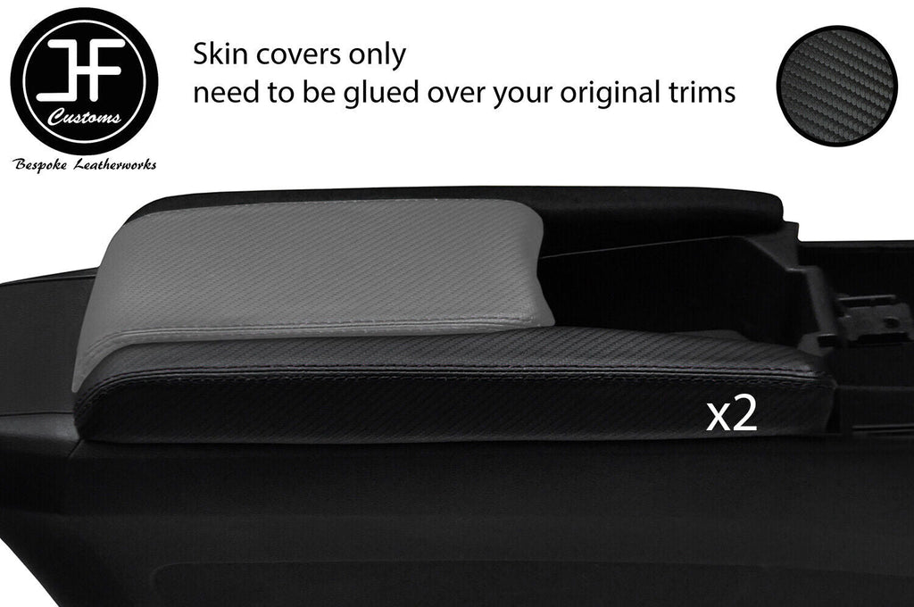 BLACK STITCH 2X CONSOLE SIDE TRIM CARBON VINYL COVER FOR HONDA CIVIC MK10 17-19