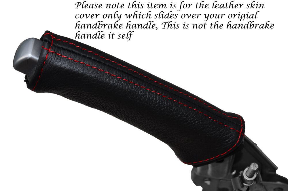 RED STITCHING HANDBRAKE HANDLE LEATHER SKIN COVER FITS VOLVO V70 XC70 01-07