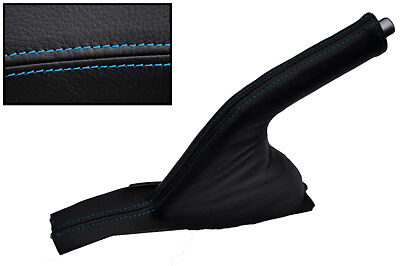 BLUE STITCHING FITS MAZDA 3 2009+ REAL LEATHER HANDBRAKE GAITER COVER CUSTOM NEW