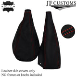RED STITCH FITS MINI COOPER CLASSIC REAL LEATHER GEAR & HANDBRAKE GAITER