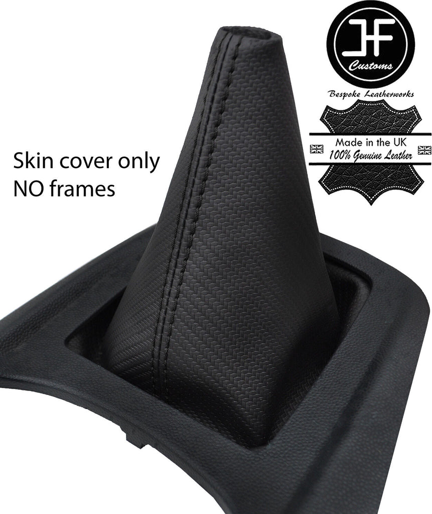 BLACK STITCH CARBON FIBER VINYL MANUAL  GEAR GAITER FITS FORD FIESTA MK7 08-13