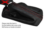 RED STITCH AUTO AUTOMATIC LEATHER GEAR GAITER FITS KIA SPORTAGE 2010-2014