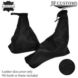 BLACK STITCHING FITS VAUXHALL ASTRA MK4 G 2 X GAITERS GENUINE LEATHER CUSTOM
