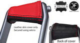 BLACK & RED LEATHER HANDBRAKE HANDLE COVER FOR RENAULT MEGANE 02-08 STYLE 2
