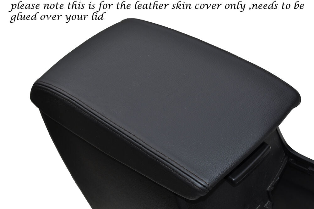 BLACK STITCHING LEATHER ARMREST SKIN COVER FITS MAZDA 3 2009-2013 CUSTOM NEW