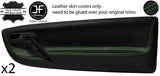 GREEN STITCH 2X FRONT DOOR CARD TRIM LEATHER COVERS FITS VW LUPO 98-05 STYLE 2