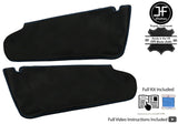 BLUE CROSS STITCH 2X SUN VISOR REAL LEATHER COVERS FOR VW GOLF MK7 VII 13-19