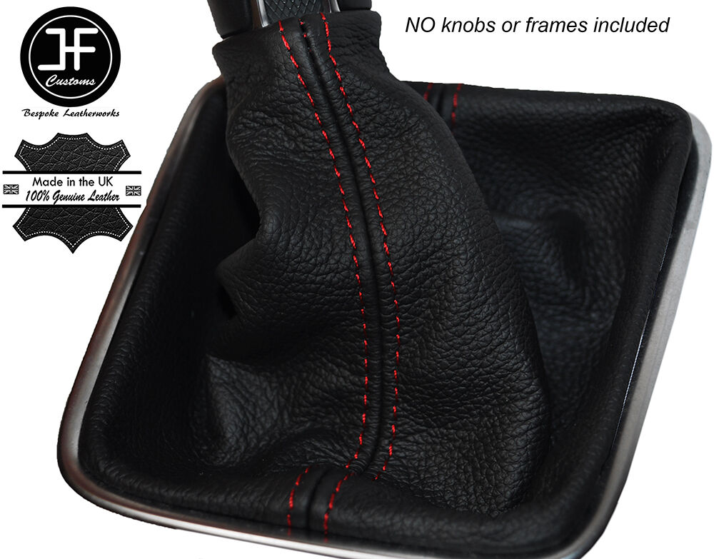 RED STITCHING MANUAL LEATHER GEAR GAITER FITS VW TIGUAN 2011-2016 CUSTOM NEW