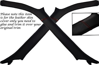 RED STITCH FITS NISSAN 200SX S13 88-93 WINDSCREEN PILLAR LEATHER SKIN COVERS