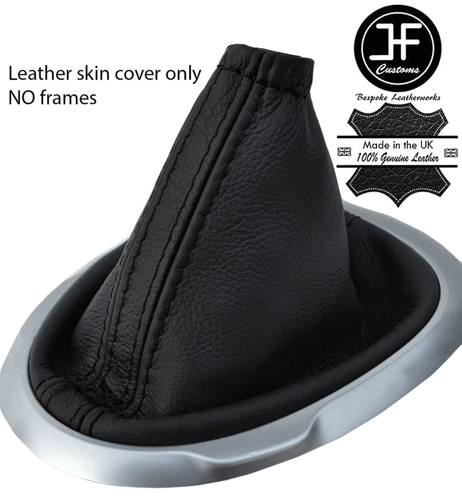 BLACK & BLACK STRIPE TOP GRAIN REAL LEATHER MANUAL GEAR GAITER FITS JUKE 10-16