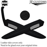 BLACK STITCH DOOR HANDLE 2X ARMREST SKIN COVER FITS PORSCHE 911 EARLY 1969-1973