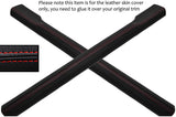 RED STITCH 2X DOOR SILL LEATHER SKIN COVERS FITS VW POLO MK6 2002-2009 3DR