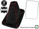 RED STITCH LEATHER GEAR GAITER+METAL FRAME FOR TOYOTA MR2 MK1 AW11 1985-1989