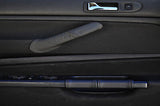 black stitch FITS VW BORA 98-05 2X FRONT LEATHER DOOR HANDLE COVERS CUSTOM NEW