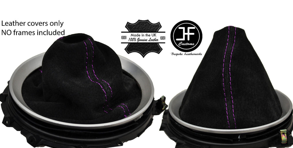 PURPLE STITCHING REAL SUEDE MANUAL GEAR GAITER FITS NISSAN 350Z 33Z 2002-2009