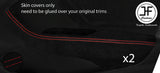 RED STITCH 2X FRONT DOOR HANDLE ARMREST SUEDE COVER FOR AUDI A3 13-19 5 DOOR