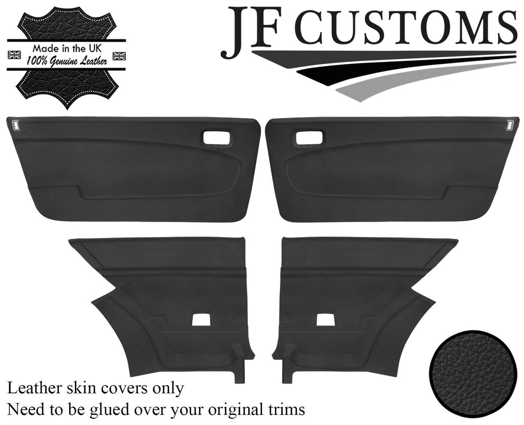 D GREY ITALIAN LEATHER 4X DOOR CARD COVER FOR LANCIA BETA VOLUMEX COUPE