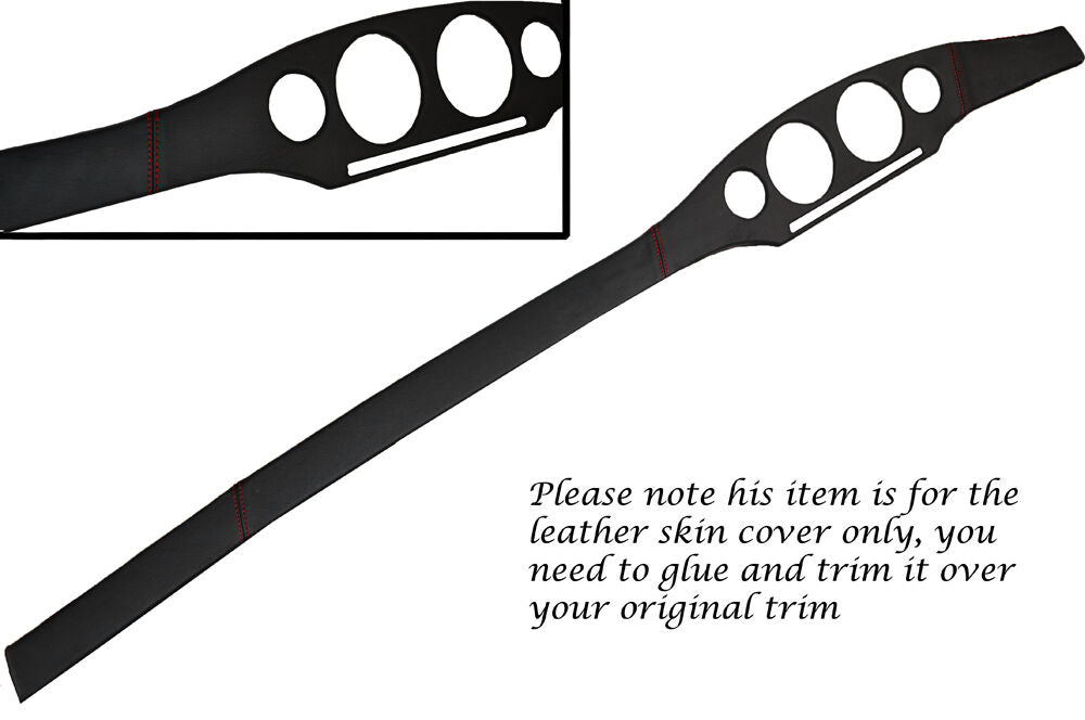 RED STITCH DASH DASHBOARD SURROUND LEATHER SKIN COVER FITS FIAT COUPE 94-00