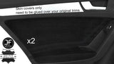 BLACK STITCHING 2X REAR DOOR CARD REAL SUEDE COVERS FITS AUDI A4 B8 2008-2015