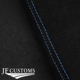 L BLUE STITCHING REAL SUEDE MANUAL GEAR GAITER FITS VW POLO 6R 2009-2016