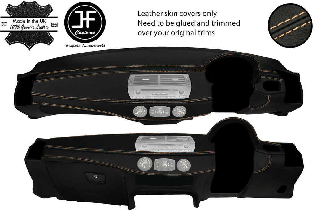 BEIGE STITCH DASH DASHBOARD REAL LEATHER COVER FOR BMW Z4 E85 E86 2002-2009
