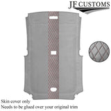 DSG2 D RED STITCH L GREY SUEDE HEADLINER COVER FOR HONDA CIVIC TYPE R 01-05 3DR