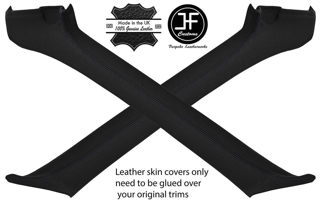 BLACK & BLACK 2X A PILLAR 2 TONE LEATHER COVERS FITS HONDA CRX DEL SOL 92-97