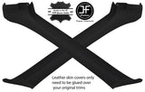 BLACK & BLACK 2X A PILLAR 2 TONE LEATHER COVERS FITS HONDA CRX DEL SOL 92-97